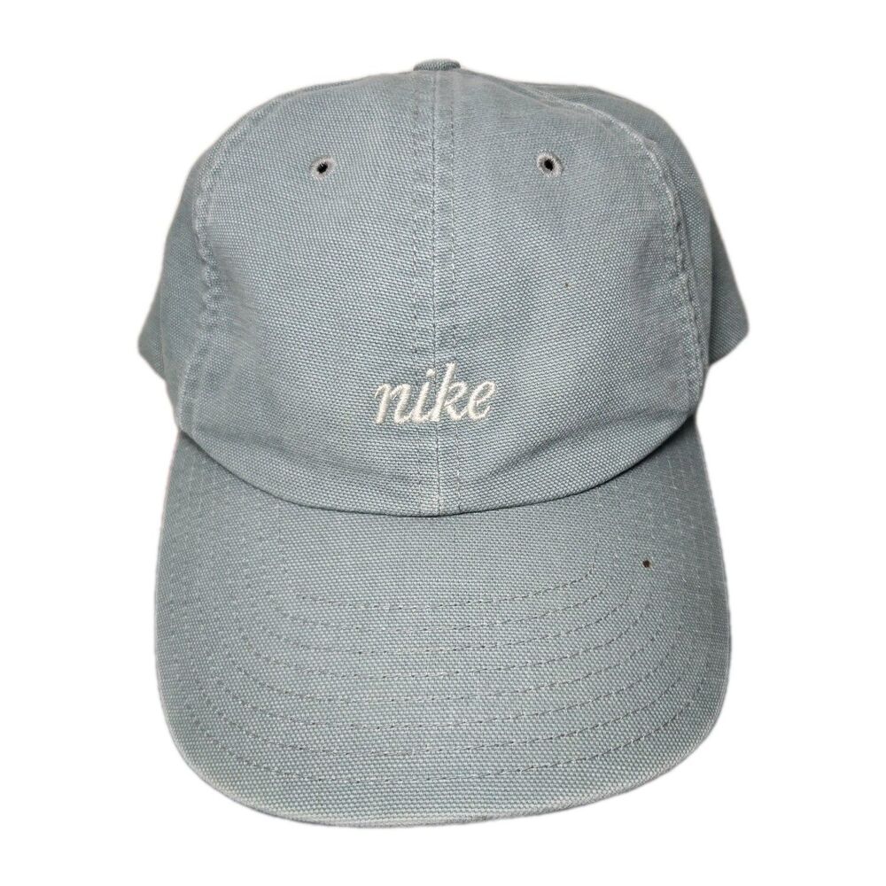 Vintage Nike Hat Cap Green Orange Strap Back Cotton Taiwan 1871 Embroidered